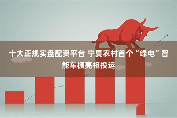 十大正规实盘配资平台 宁夏农村首个“绿电”智能车棚亮相投运
